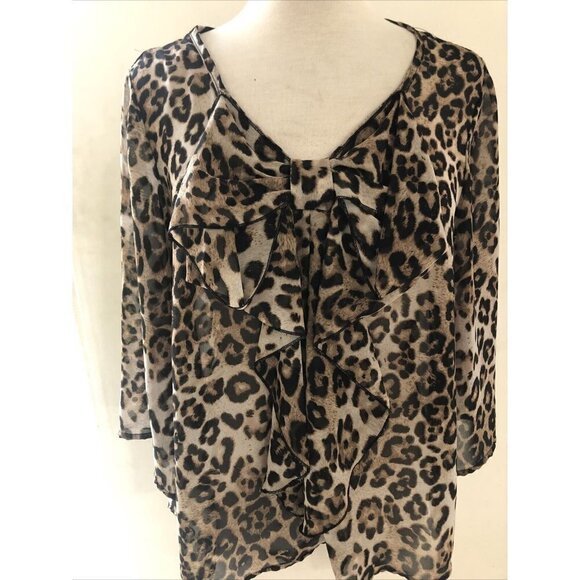 Moa Woman Ruffle Blouse Size  XL 100% Polyester - Picture 1 of 3